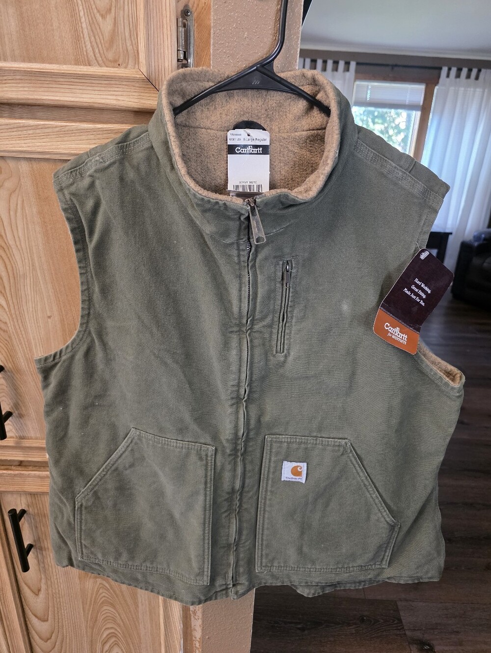 Carhartt Olive Green Blanket-Lined Work Vest